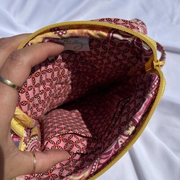 Vera Bradley Bali‎ Gold Small Backpack/ Crossbody Purse Pink Yellow Floral - Picture 3 of 7
